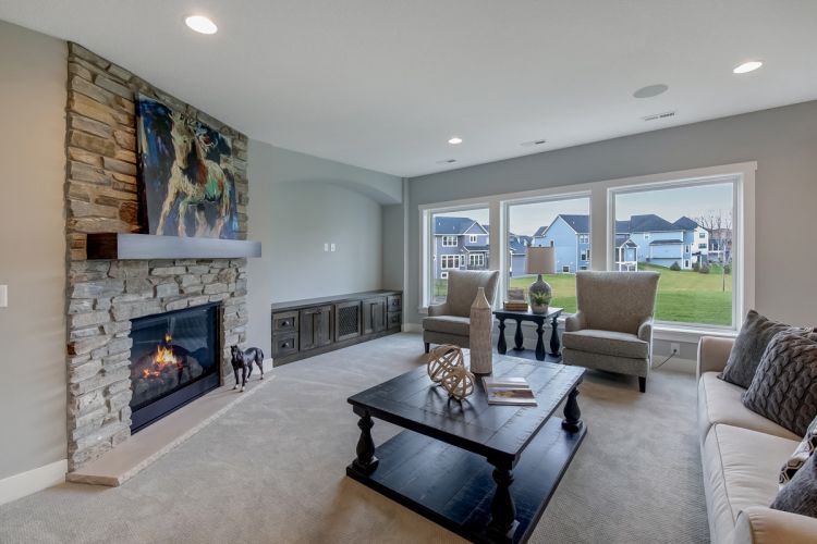 Creek Hill Custom Homes Living Room Fireplace Web